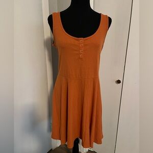 C & V Orange Ribbed Sleeveless dress